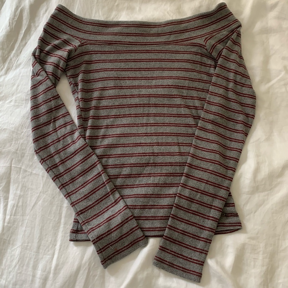 Off the shoulder stripped top